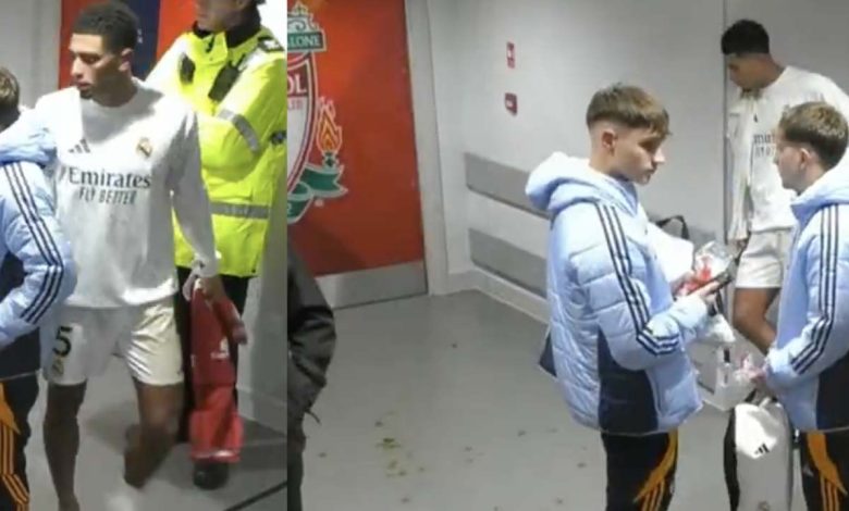 Video | Bellingham waits outside dressing room to get Liverpool star's shirt